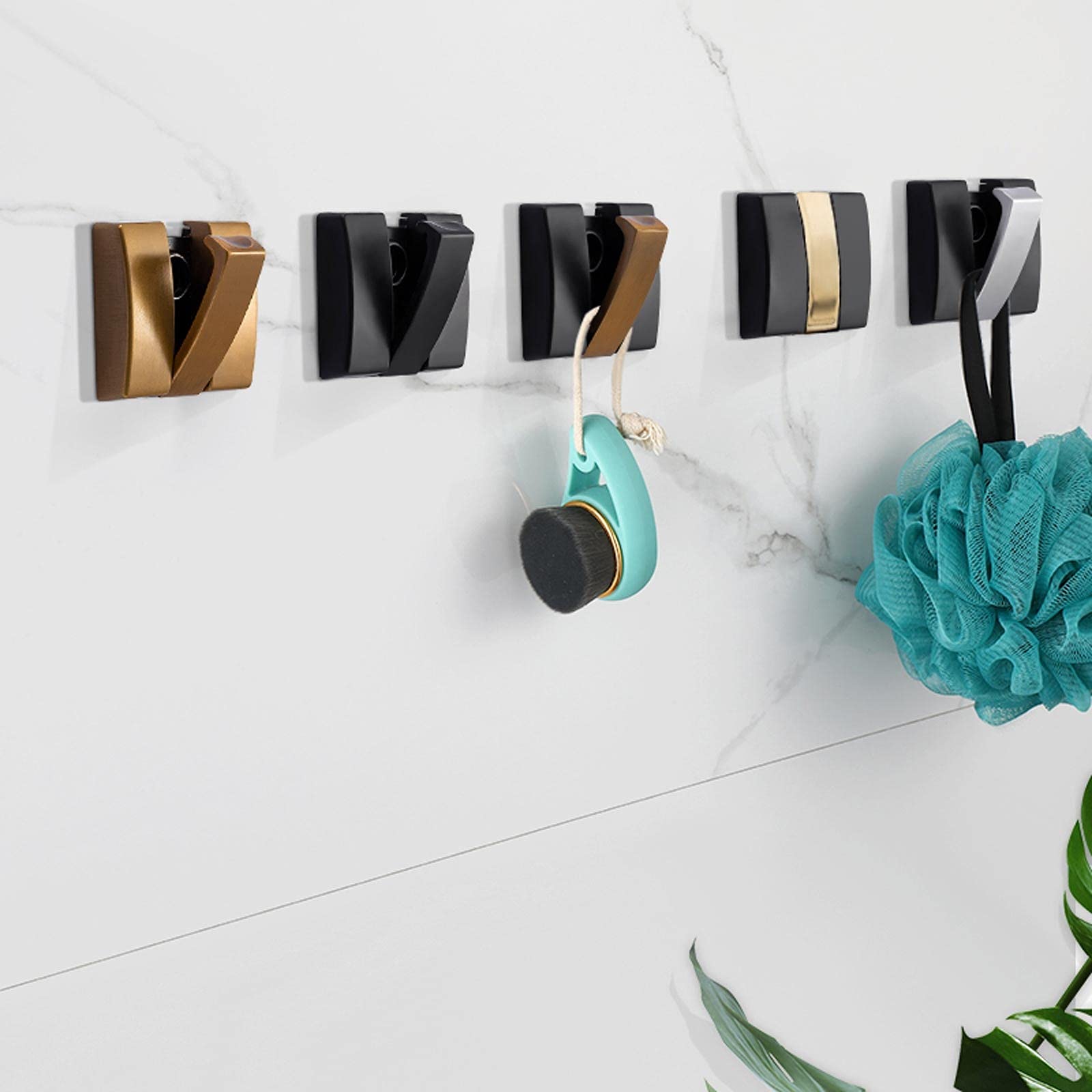 NEECS Toalleros Perchero de pared Ganchos plegables para abrigos 5 piezas Ganchos de pared, toallas de baño Percha para ropa Ganchos de soporte plegables de aleación de aluminio Montado