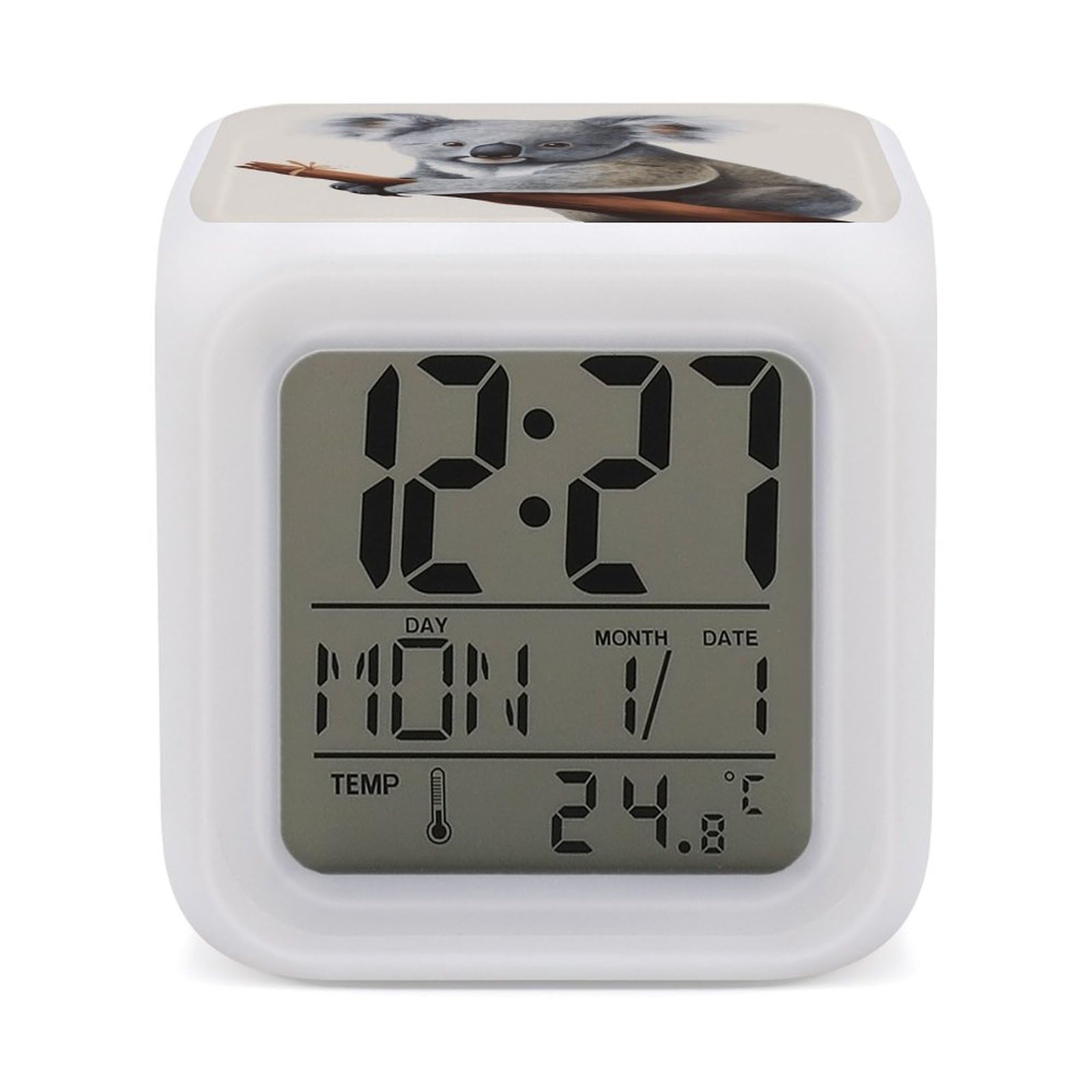 VstaDank Koala and Butterfly Alarm Clocks with 7 Color Changing Night Light Exquisite Bedroom Digital Clocks with LED Temperature Display Desk Clock Ok to Wake Clocks for Heavy Sleeper