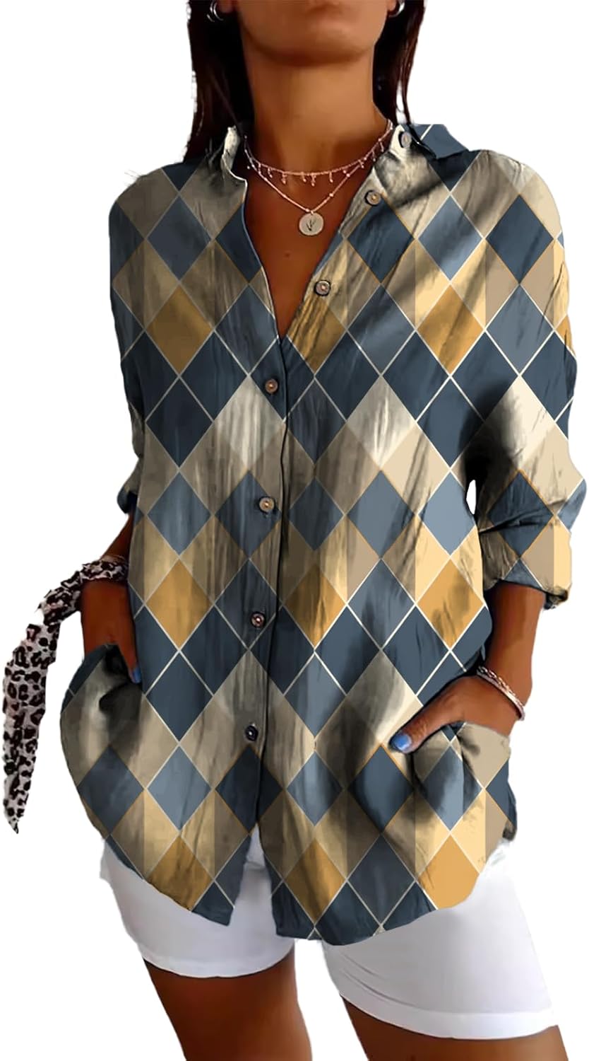 Pregnancy Shirts for Women Plus Size Loose Fit Basic Tops Three-Quarter Sleeve V Neck Summer Flowing Blouse