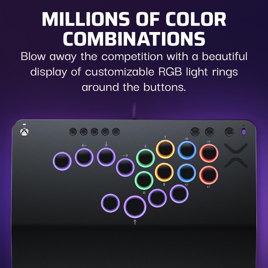 Turtle Beach Victrix Pro KO Leverless Fight Stick - con licenza ufficiale Capcom e PlayStation, compatibile con Xbox Series X e S, con switch RGB hot swappable, design ergonomico