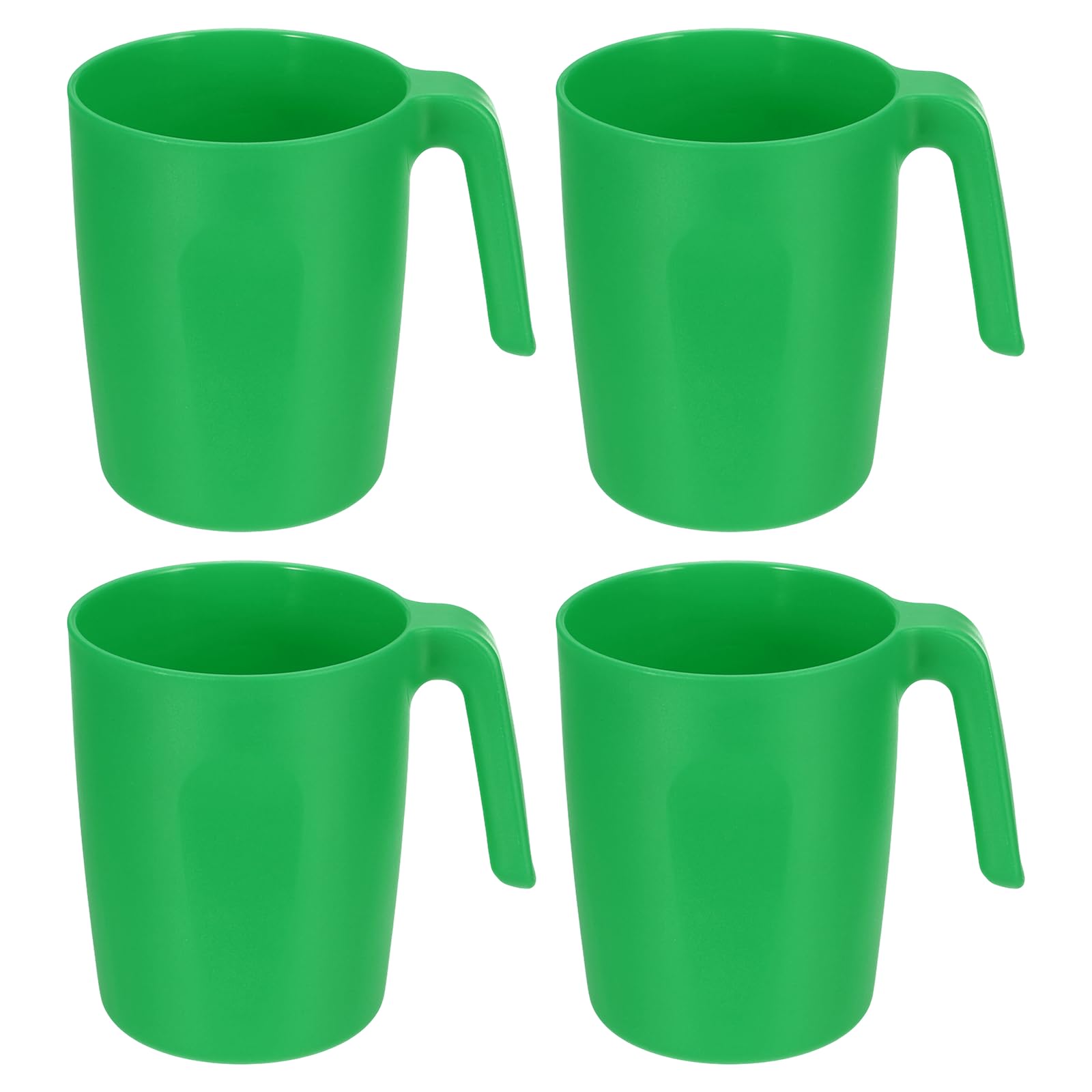 sourcing map 4Set 450ml Plastic Coffee Mugs with Handle,Light Green