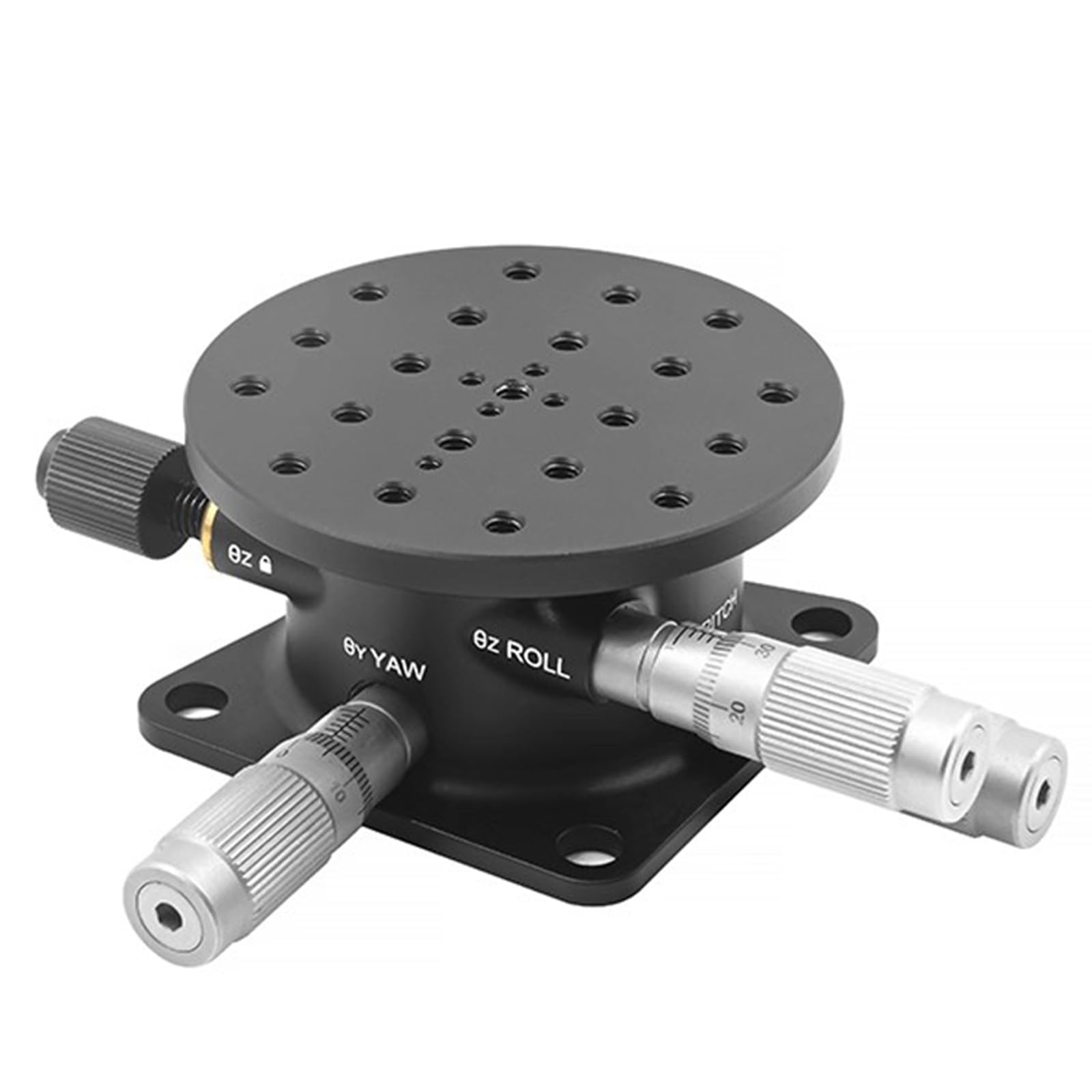Etapa de desplazamiento de eje R con ajuste fino, plataforma de corte micrómetro de aleación de aluminio para maquinaria de producción, paso ± 4,1°, capacidad de carga 1 kg