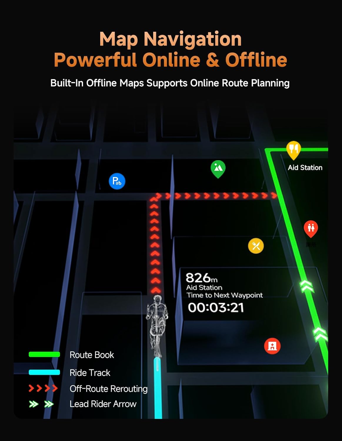 iGPSPORT BiNavi Air Bike Computer, 3.0'' Touchscreen MAP Voice Navigate Reroute Climb Smart Wireless GPS Cycle Computer