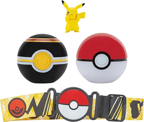 Pokemon Juego de cinturón de Poké Ball con figura de Pikachu