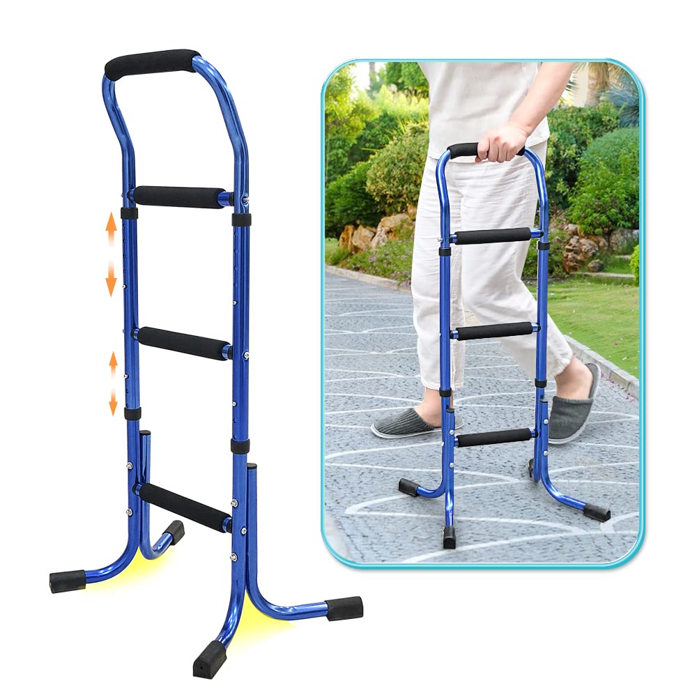 Stand Assist Walking Cane Sticks for Seniors Balance Mobility Daily Living Aids with 4 Prong Elderly Toilet Bars to Help Get Up Adjustable Couch Chairs Standing Support for Adults, Women, Men