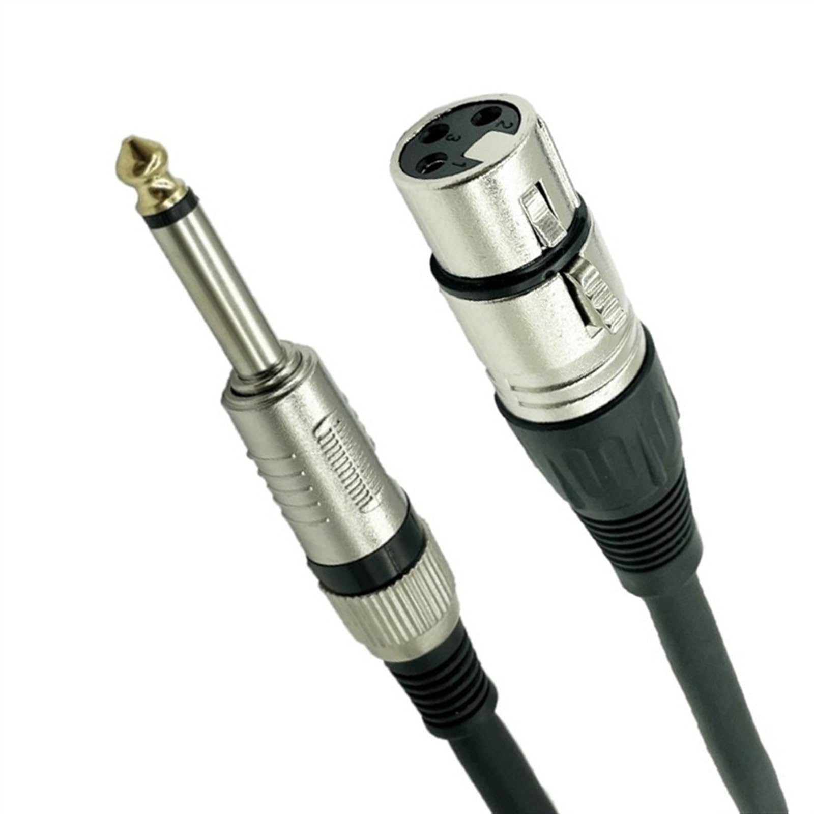 Kabel Audio Do Gitary Czysty miedziany potrójny rdzeń na żeński kabel audio 6,35 na zbalansowany mikrofon gitarowy (Color : 3/4, Size : 1m)
