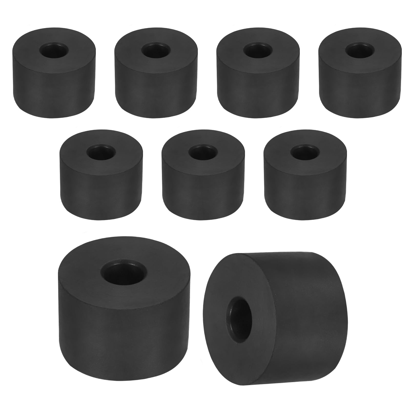 sourcing map 35Pcs Rubber Spacers, 20mm OD, 8.5mm ID, 5mm Thick Black Round Anti Vibration Rubber Pads Isolation Bushings Washer for Home Cars Boat(0.79" OD x 0.33" ID x 0.2" Thick)