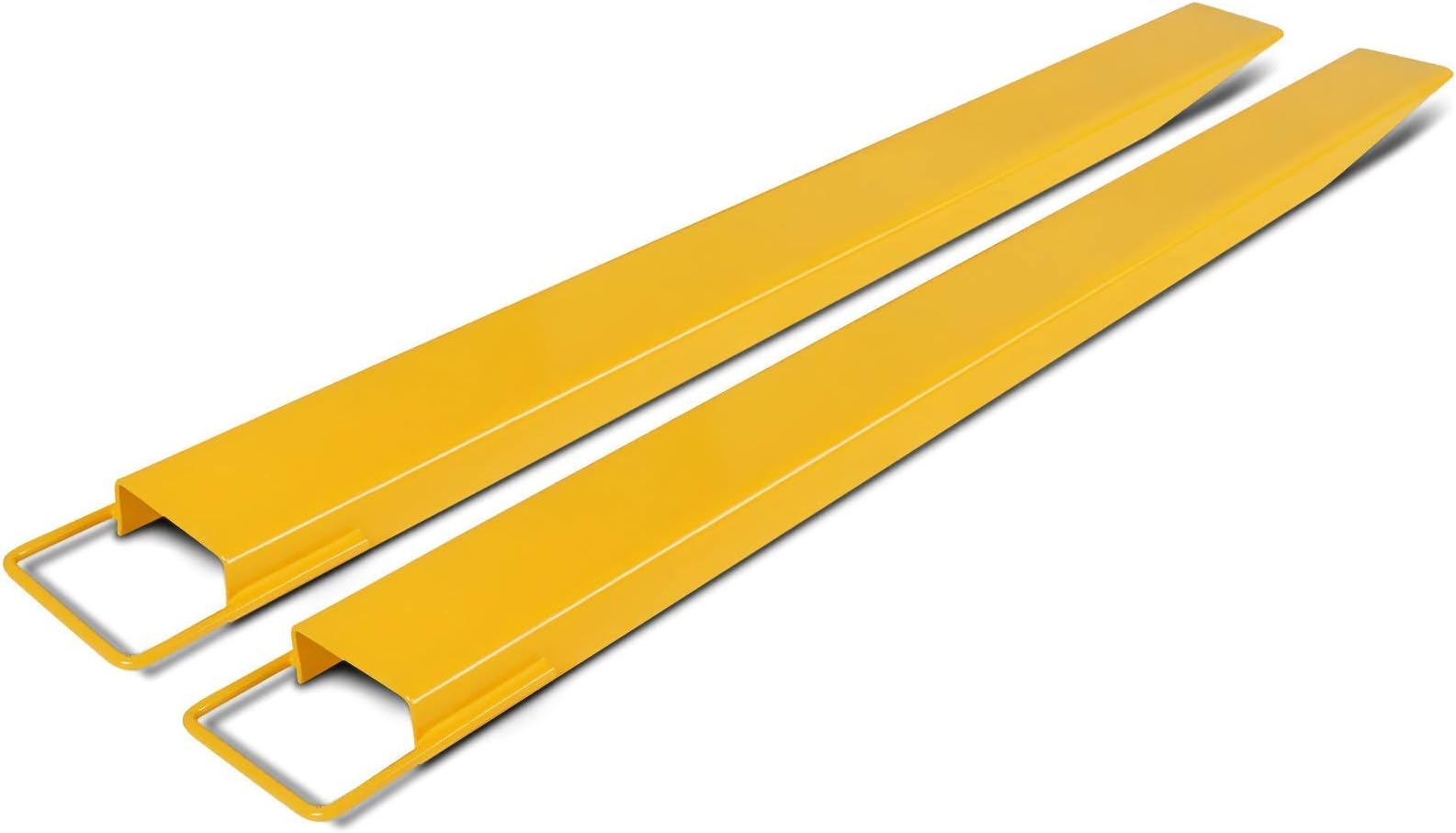 Pallet Fork Extensions 84x6.5 Inch Forklift Extensions 1/5 Inch Width Forklift Attachments with Retaining Strap Heavy Duty Steel Extender Handling Equipment for Forklift Lift Truck Loaders
