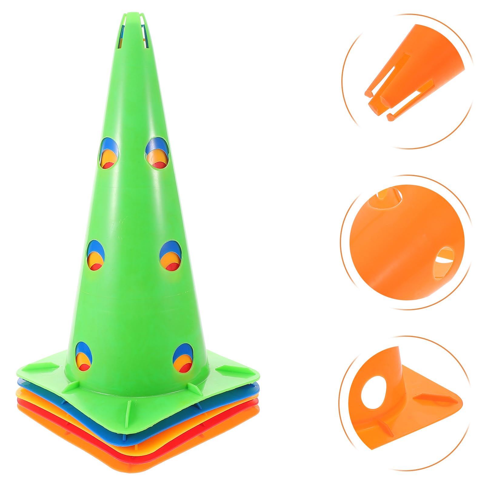 Toyvian Conos de Entrenamiento 5 Piezas de PE, Base Cuadrada Estable y Diseño Ligero para Fútbol y Baloncesto, Adecuado para Eventos Competitivos
