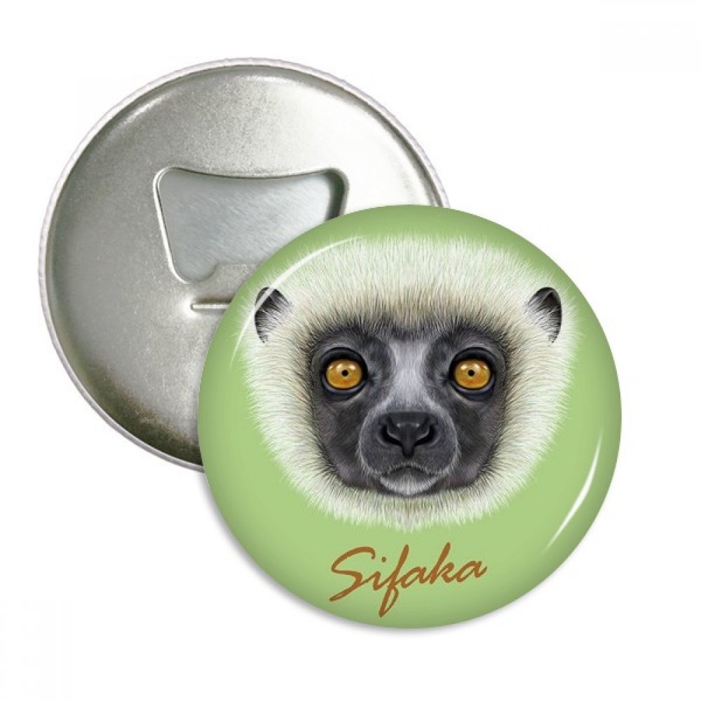 Décapsuleur aimanté singe blanc sifaka pour frigo lot de 3 badges originaux