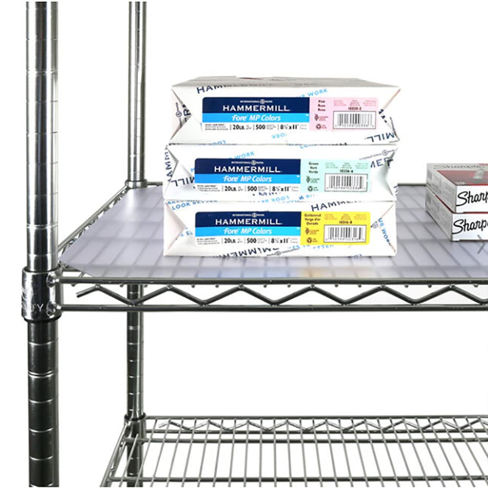 QECOR (Clear, 48 x 18 x 5) Heavy Duty Premium 0.76mm Wire Shelf Liners Set, Waterproof for Metal Rack Protector, Kitchen, Garage, Nonslip Mats for Tier Shelving Unit