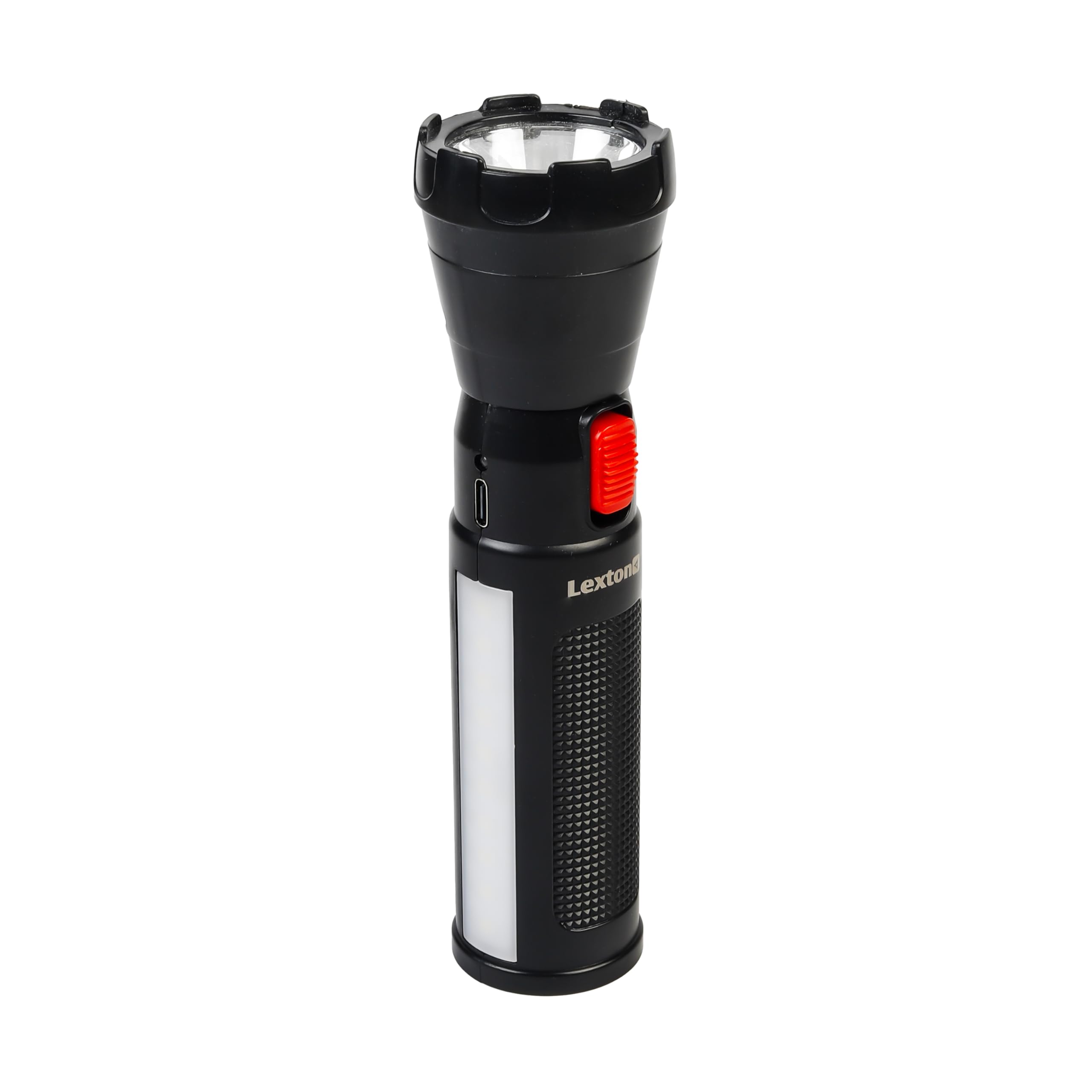 Lexton Comet Rechargeable LED Torch | 1200mAh Li-ion Battery | Dual Lighting Mode with Sliding Switch | 1W SMD Front LED | Type-C Fast Charging (3–4 Hrs) | Up to 5 Hrs Backup | Black-image-16