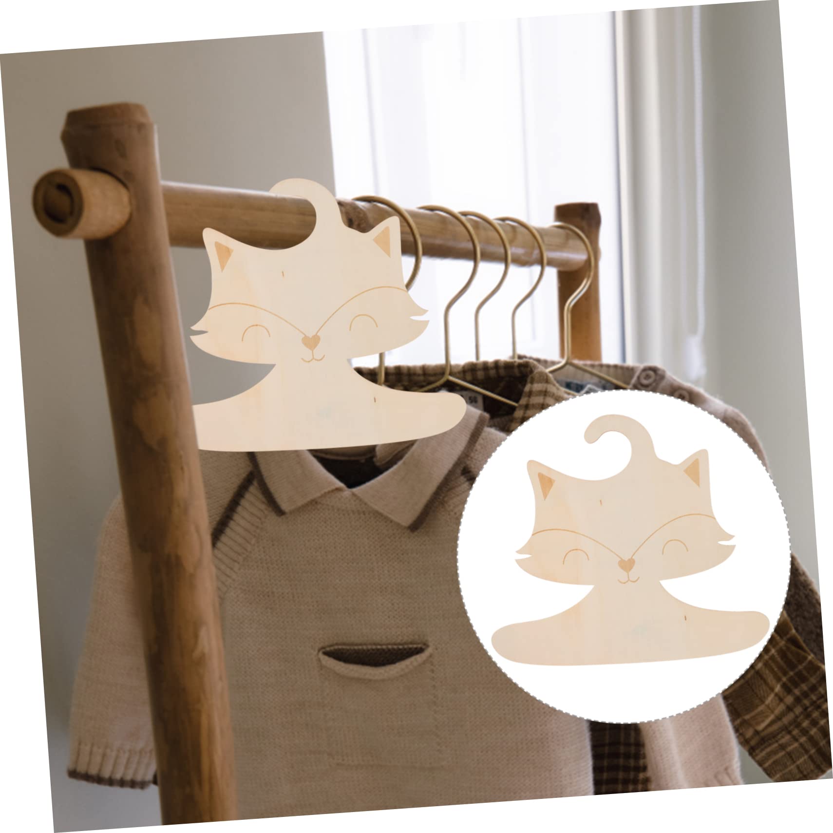 10piezas Percha de Animal Silvestre Perchas de Madera para Ropa Dibujos Animados Habitacion de Bebes Armario