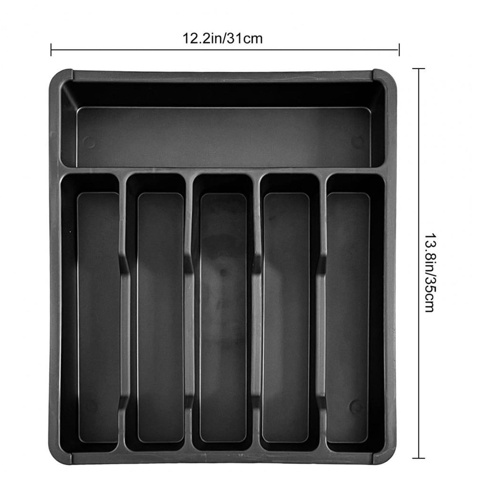 1 Stück Schubladen-Organizer-Tablett for Küchenschubladen, ausziehbarer Besteckhalter, verstellbarer Utensilienteiler FüR LöFfel Und Gabeln(Black)