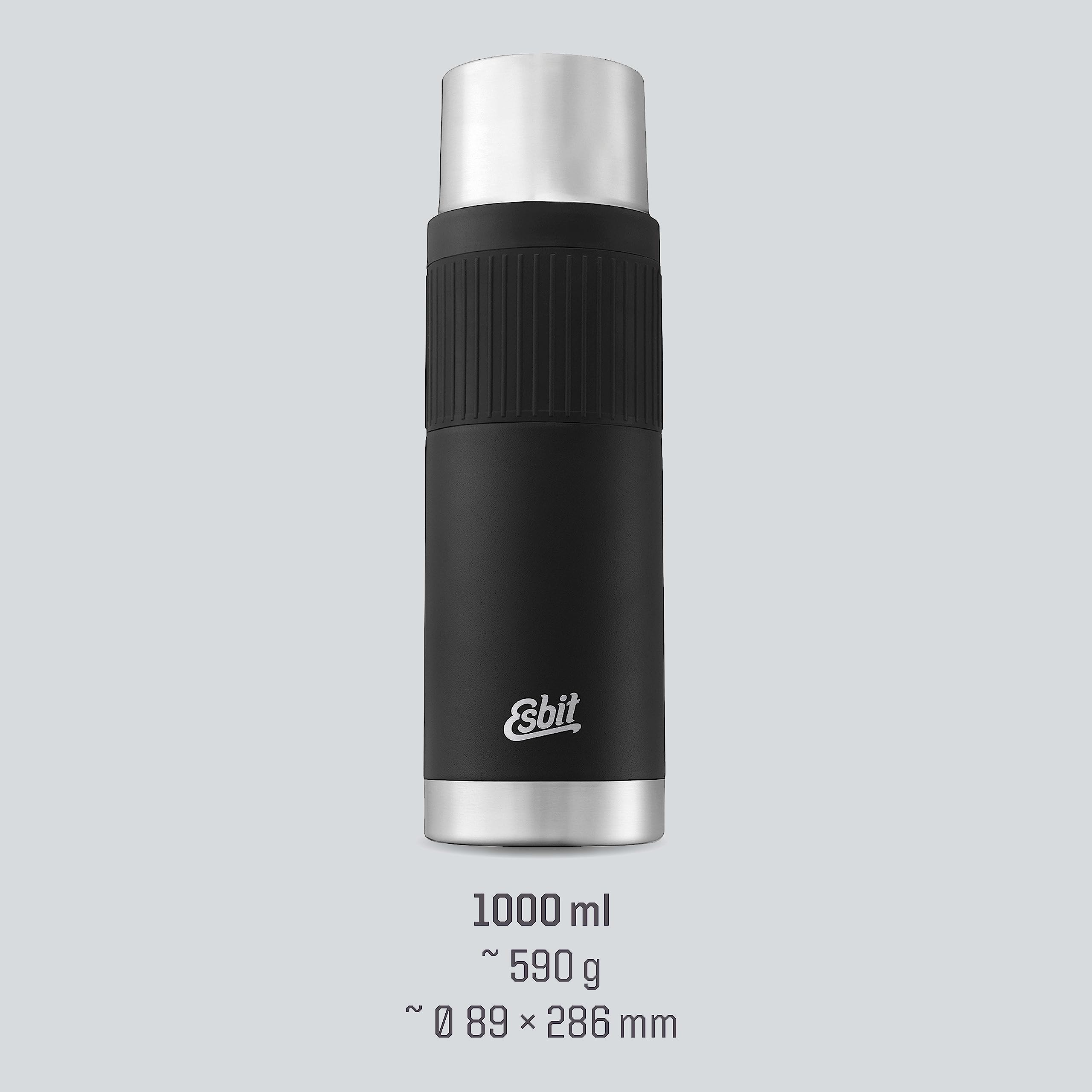 Esbit vf1000sc de SL BK Escultor con manguito, acero inoxidable, Negro – Termo, 1 L)