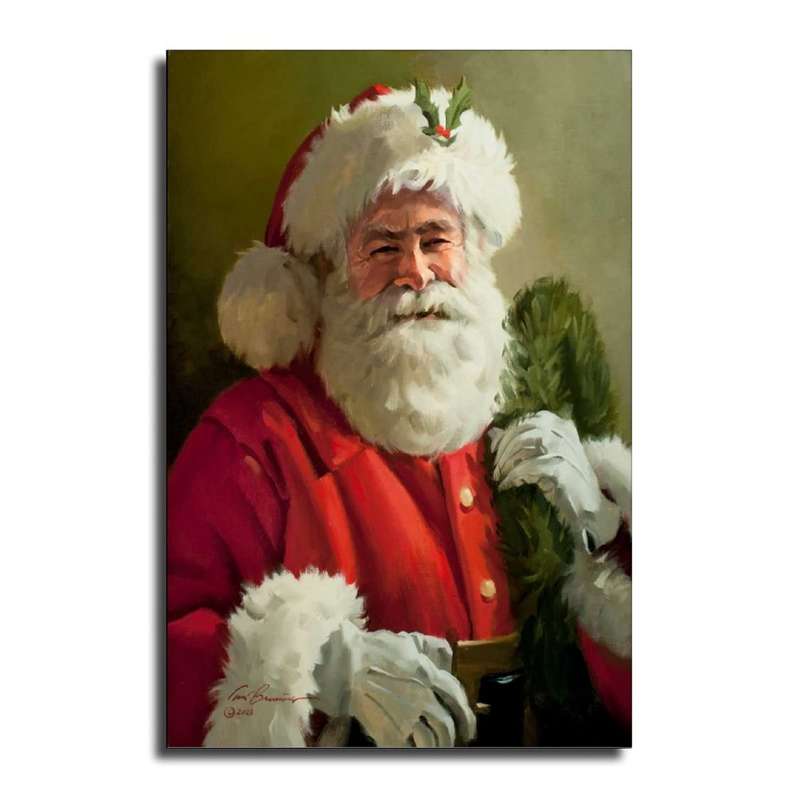 FINDEMO Santa Claus, Also Known As Father Christmas Canvas Art Poster and Wall Art Picture Print Modern Family Bedroom Decor Posters 16x24inch(40x60cm)