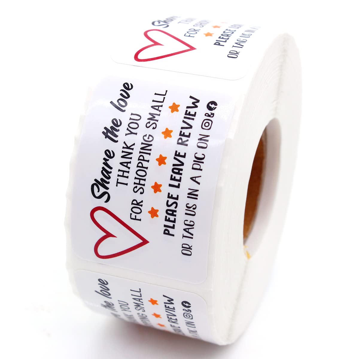 Littlefa Share The Love Please Leave Review Stickers,Cute Review Sticker,Thank You for Supporting My Small Business Stickers for Small Business Mail