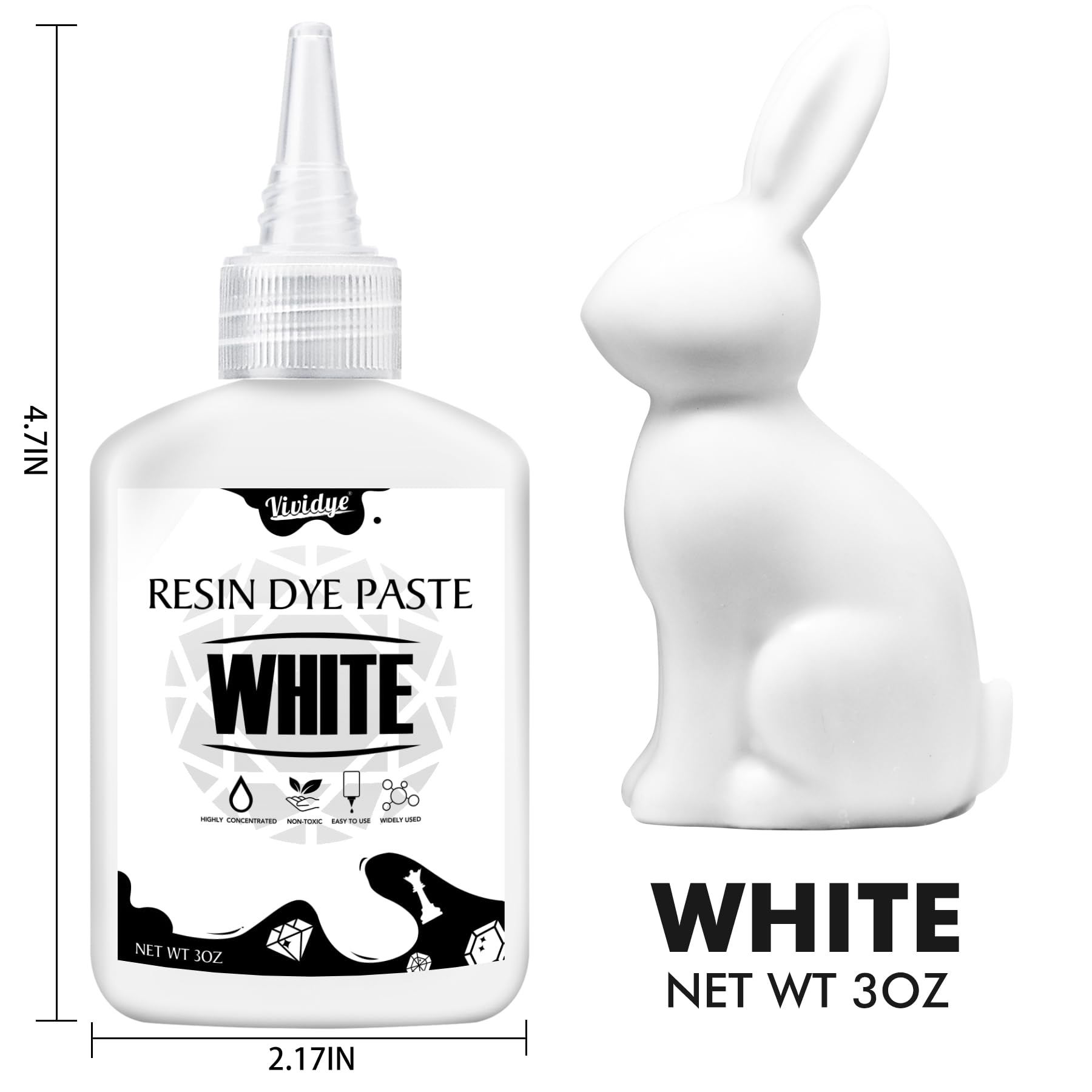 White Epoxy Resin Pigment Paste, 6oz High Concentrated White Resin Color Pigment Paste for Resin Ocean Waves, Cells, Lacing, Painting, UV Resin, White Epoxy Resin Dye Paste for Resin Art, Coaster