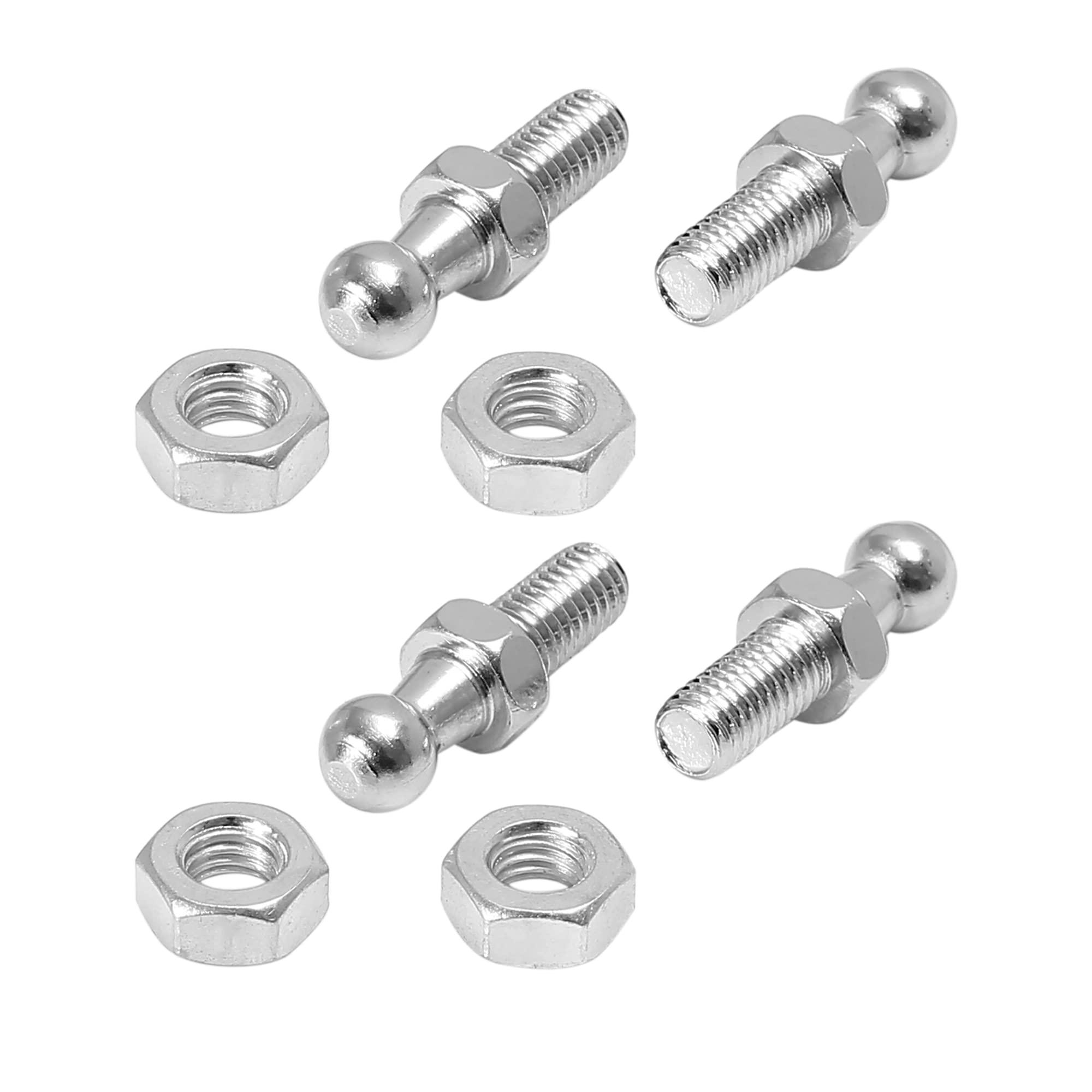 X AUTOHAUX Set 4 Supporti A Sfera 10 Mm Con Viti | Staffe Di Montaggio In Metallo Per Puntone Gas, Sollevatori Cofano – Argento - 6