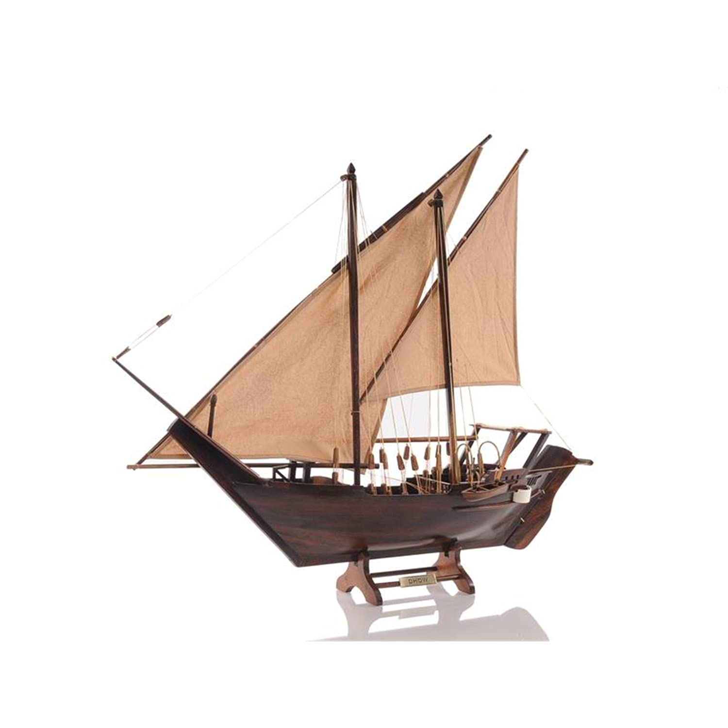 Old Modern Handicrafts Dhow Holzschiff Modell - Mittel - Komplett zusammengebaut - Aus hochwertigem Holz gefertigt - 30,5 L x 5,0 B x 26,5 H Zoll