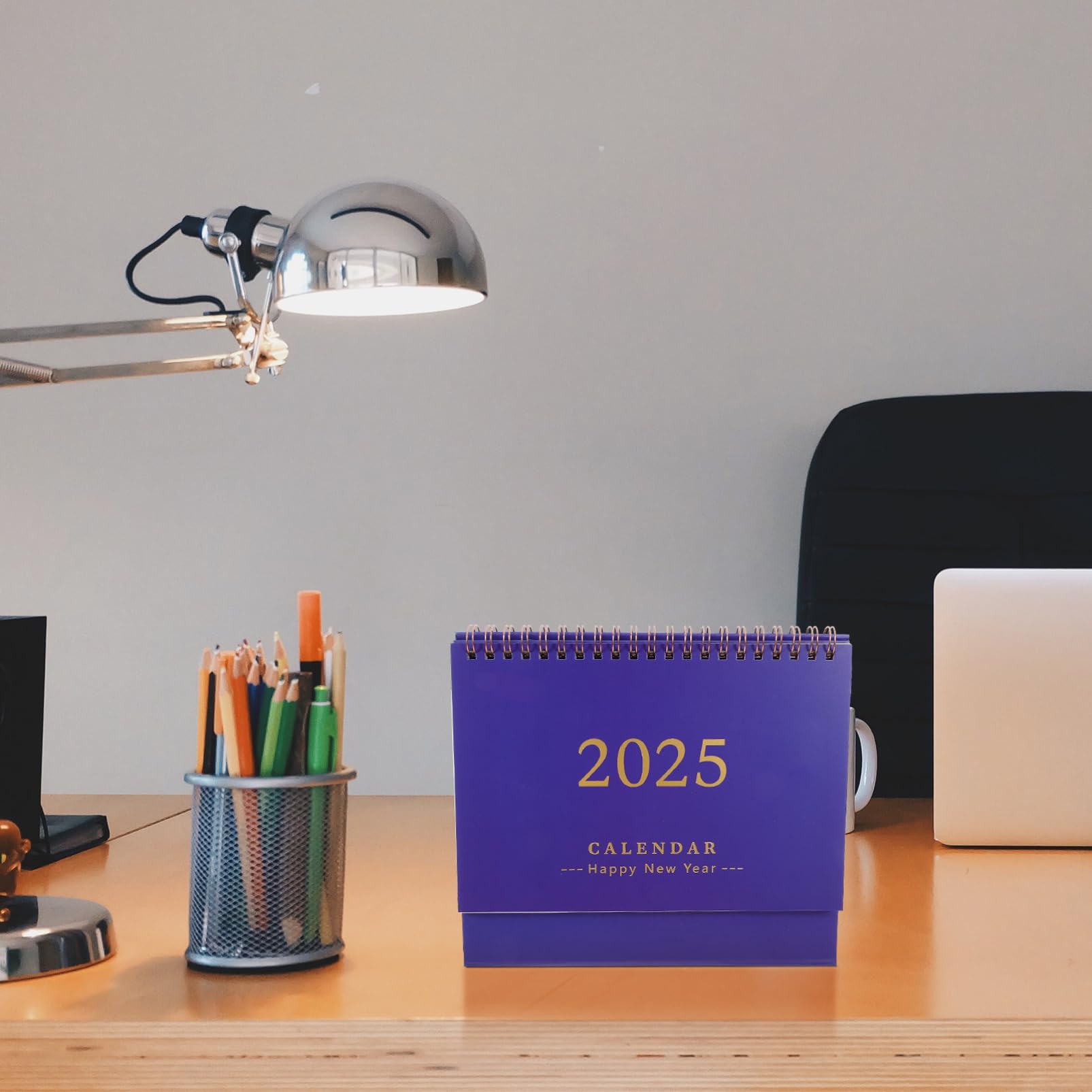 DEARMAMY English Version of the Calendar 2025 Desktop Calendar for Office and Home Compact Spiral Binding Design for Easy Organization - Image 2