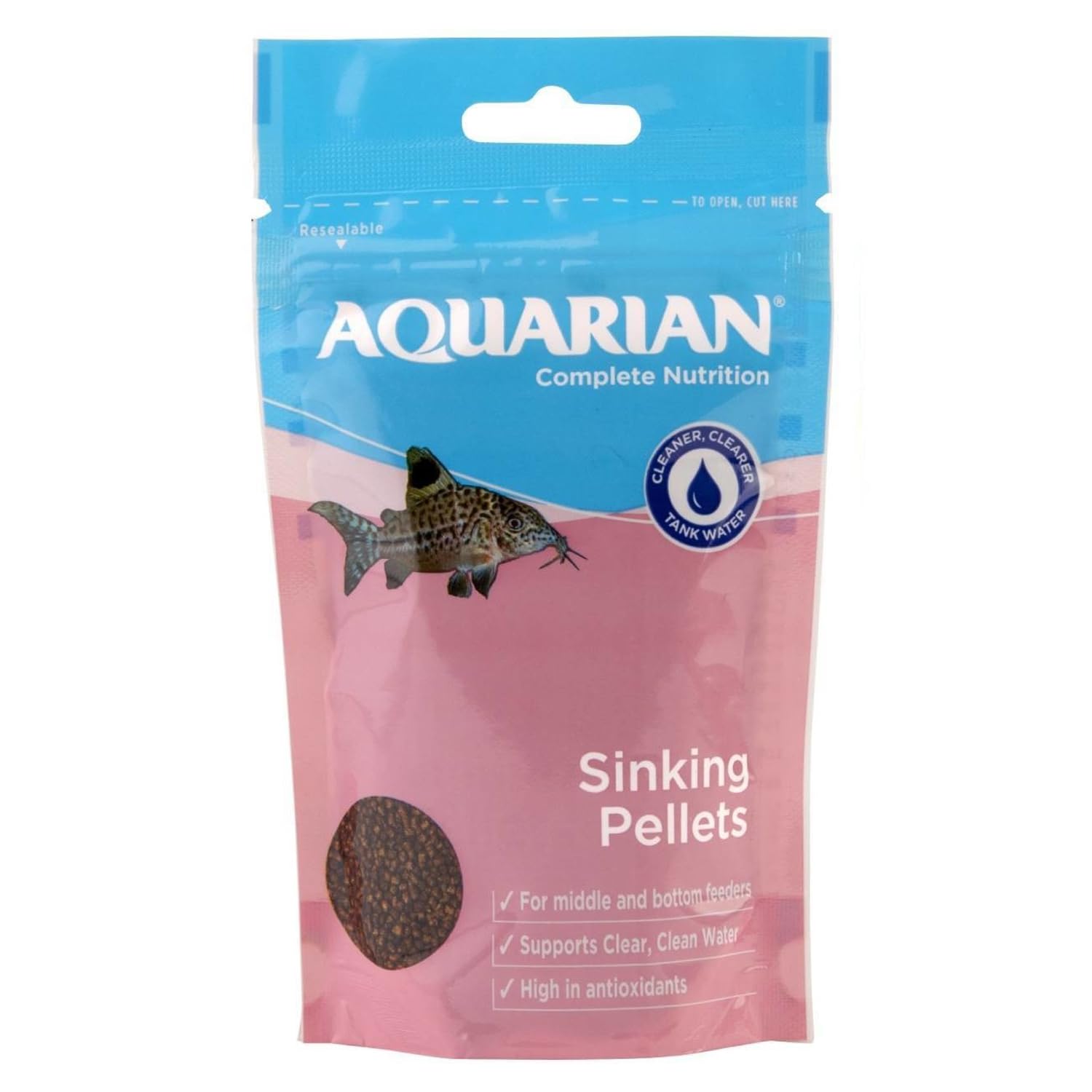 Aquarian Fishcare Europe Sinking Pellet 284g – High-Quality Fish Food for Bottom-Dwelling Fish & Healthy Aquarium