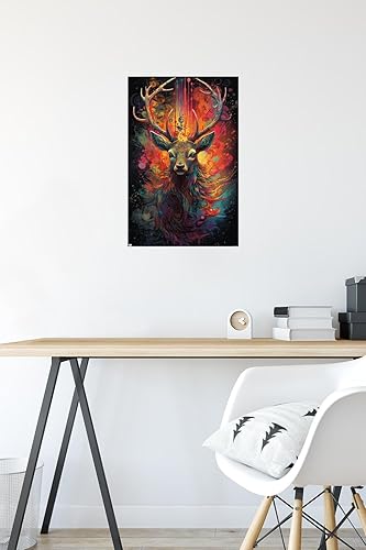 Miniatura 6 de Trends International Wumples - Póster de pared de ciervo cósmico, 14.72 x 22.37 pulgadas, paquete de póster y montaje prémium