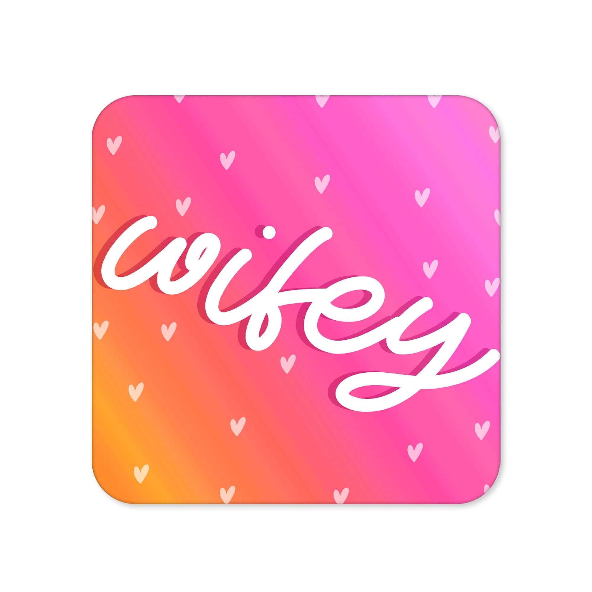 Wifey Coaster - Work from Home Coasters New Job Gifts Leaving Work Gift Boss Wife Girlfriend Colleague Banter Placemat Coffee Couples - CC12