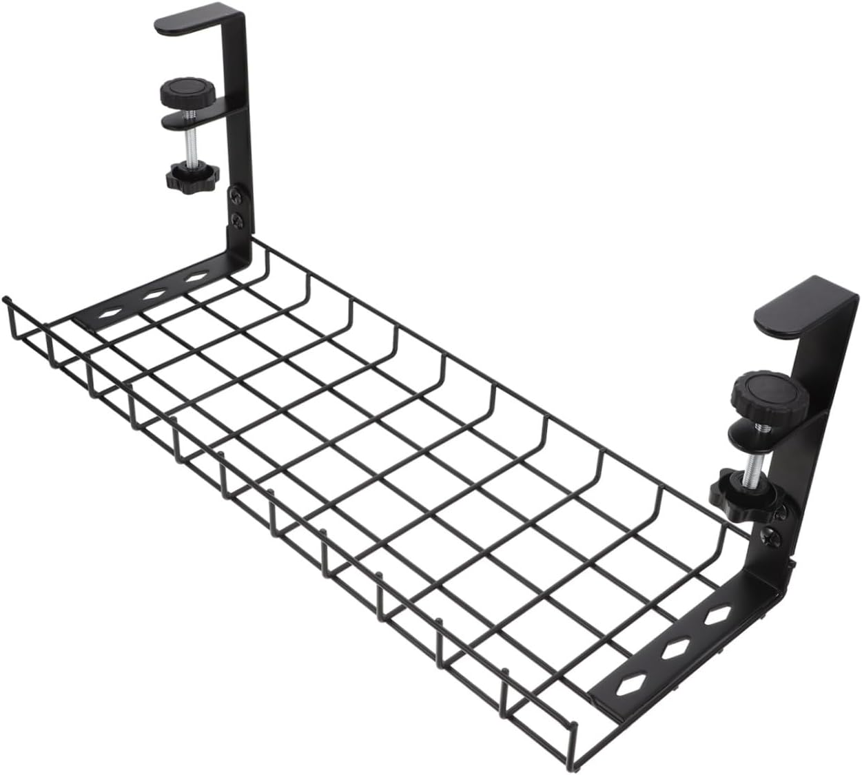 Under Desk Cable Management Tray, Cable Storage Rack Wire Cord Organizer, No-Drill Black 500Mm Holder for Office Desk Power Strip Organization