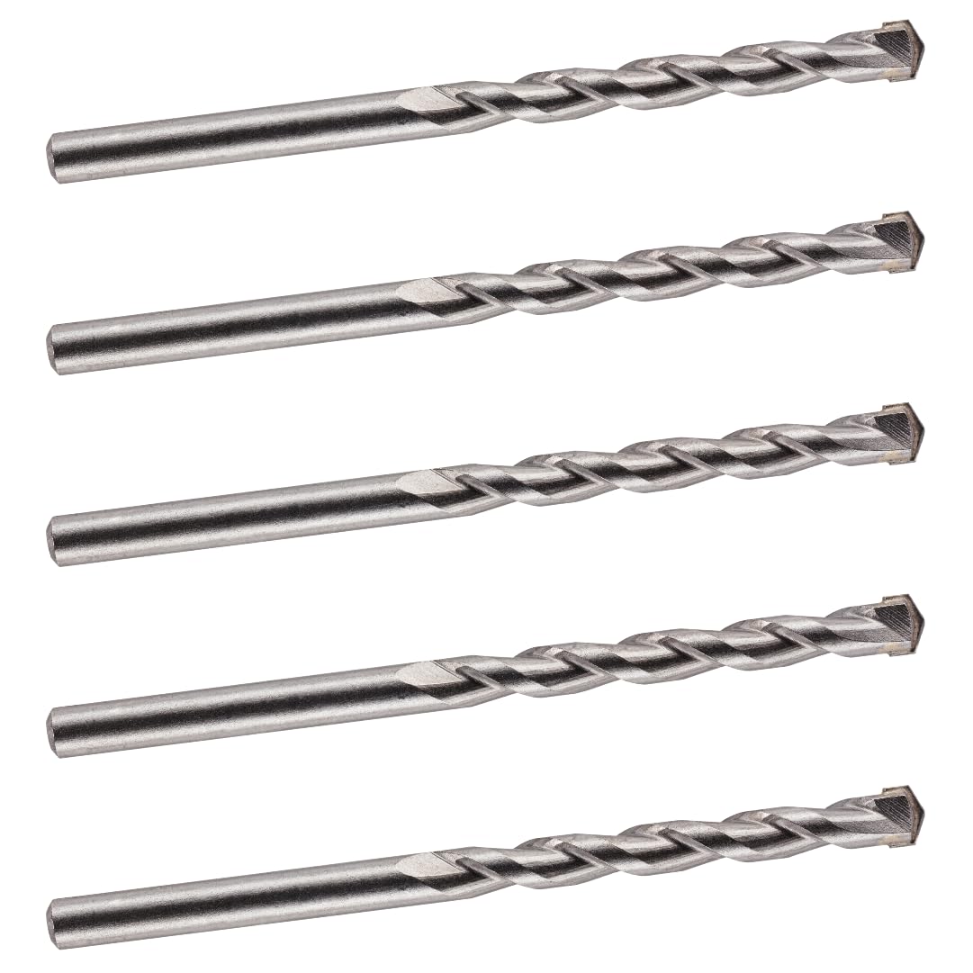 10mm x 120mm TCT Tipped Masonry Drill Bits (Pack Of 5) For Concrete Brick Porcelain Ceramic Tile Plastic Wood