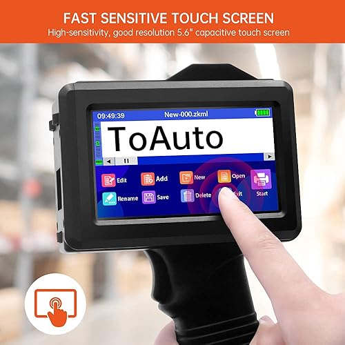 Miniatura 9 de TOAUTO Impresora de inyección de tinta portátil de mano, impresora móvil inteligente con pantalla táctil de 5.6 pulgadas y batería recargable