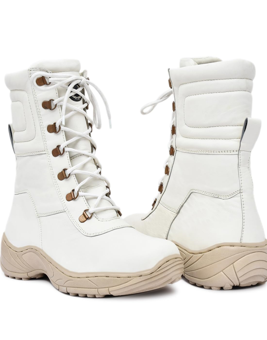 ASM SNOW BOOTS : White Leather 10 Inches Long Boots with Memory foam footpad. Article -704 (White, 4) (B0D8CT8TCJ) Amazon Price History, Amazon Price Tracker