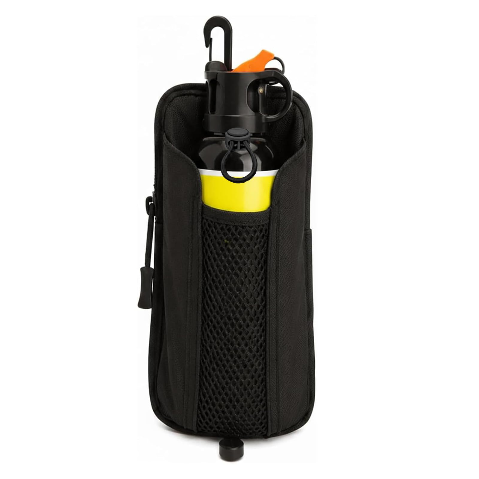 2-in-1 Bear Spray Holster with Zipper Phone Pocket, Fits 7.9-9.2oz Canisters, Nylon Bear Spray Holder for Belt & Backpack, Strong Elastic Tactical Gear for Hiking Camping Hunting