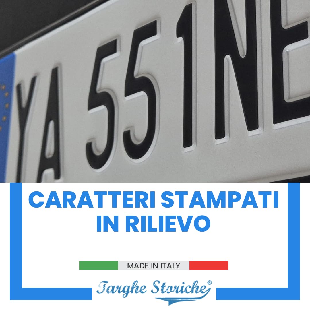 Targa Decorativa Alluminio Catarifrangente Lettere e Numeri Rilievo Personalizzabile Made in Italy
