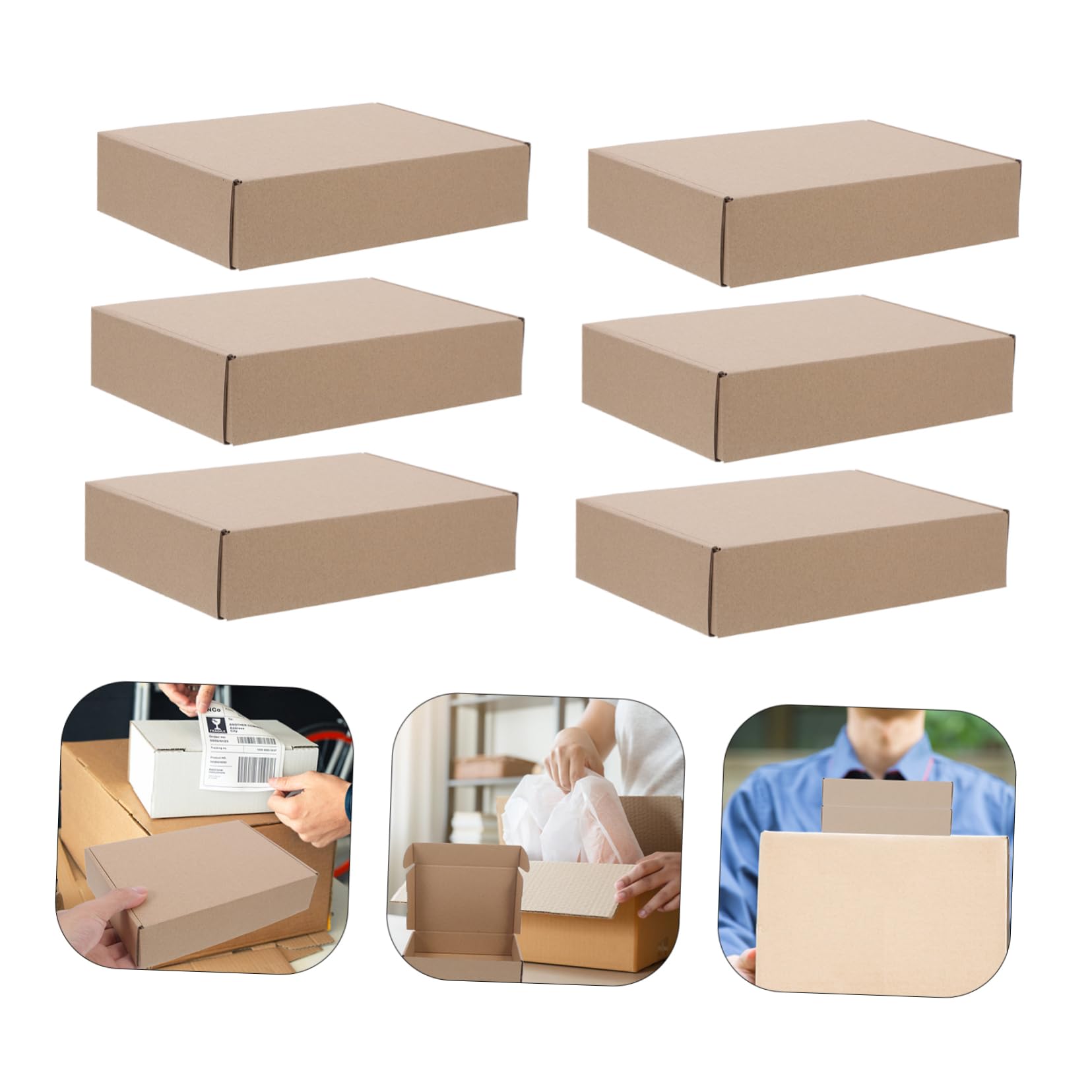 VILLCASE Cajas de Embalaje para Negocios Pequeños de Papel Kraft de Alta Resistencia, 25 Unidades, Tamaño 220x140x50 Mm, Ideales para Ropa y Toallas, Resistentes la Compresión