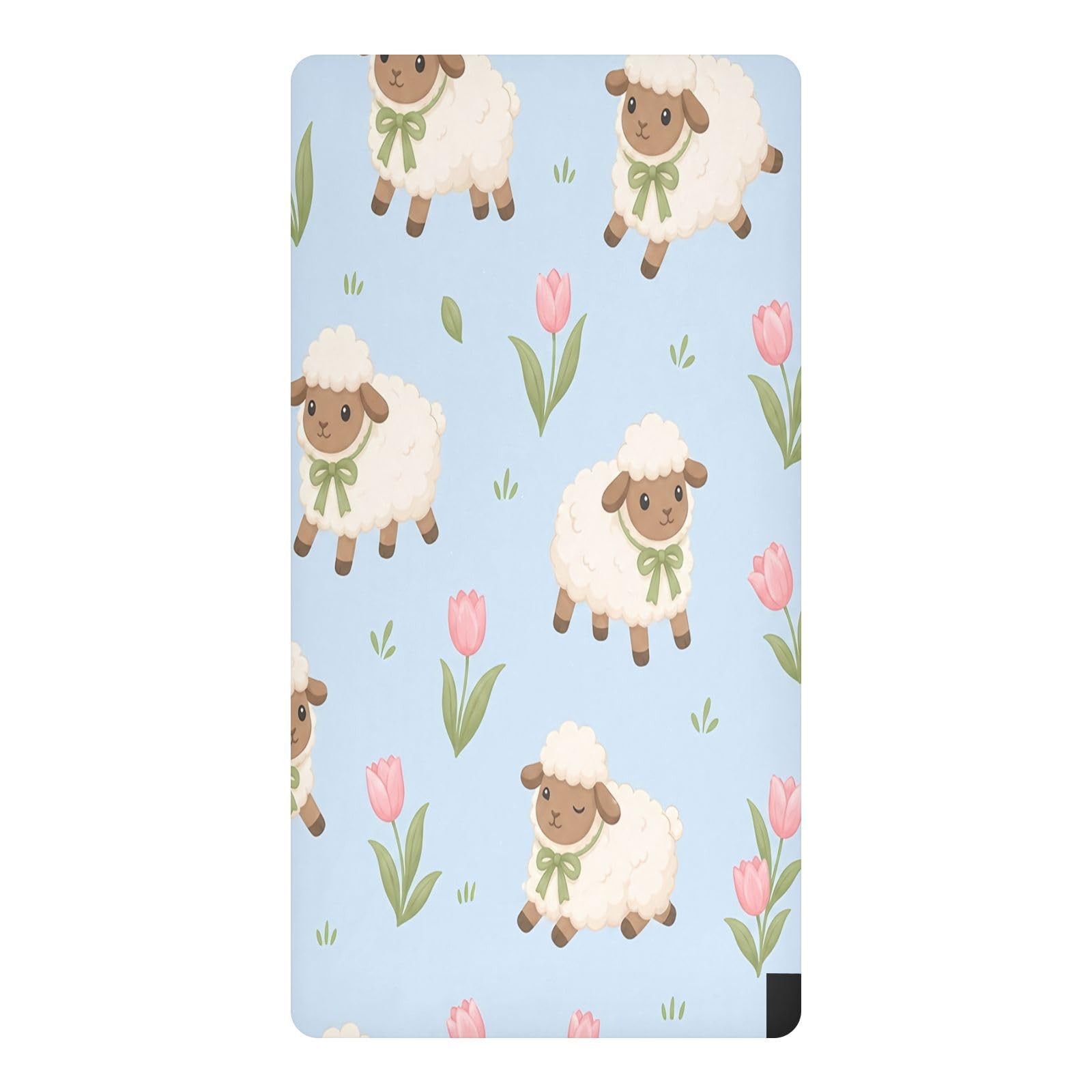 BOESI Floral Sheep Waterproof Crib Sheet,Fitted Mattress Protector