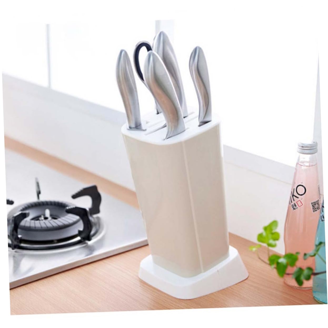 Cabilock Stylish Beige Kitchen Rack Holder for Cutting Boards and Knives Storage