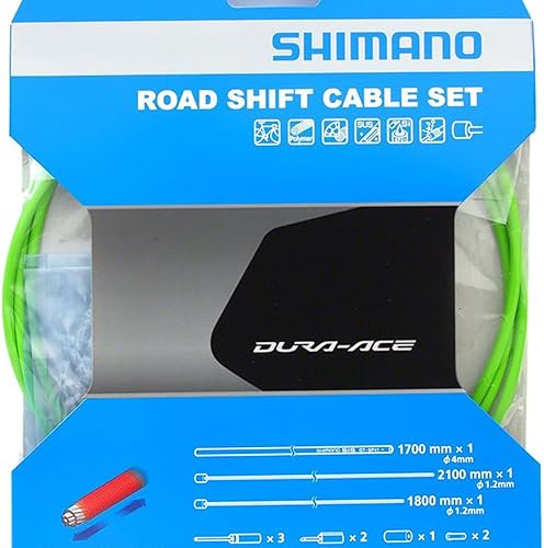 SHIMANO Dura-Ace - Juego de cables de cambio de bicicleta de carretera con revestimiento de polímero color verde