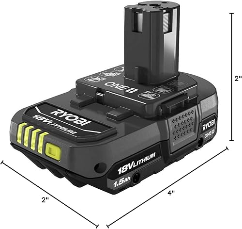 Miniatura 7 de Buho Paquete de ventilador inalámbrico de 4 pulgadas, batería de iones de litio Ryobi de 1.5 Ah y 18 voltios, linterna de bolsillo con cargador