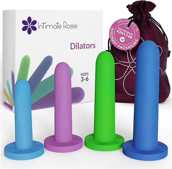 Medium Vaginal Dilators for Pelvic Floor Therapy & Vaginismus Pain Relief – FDA-Cleared Silicone Set with 100+ Tutorials, Support Group & Doctor Access