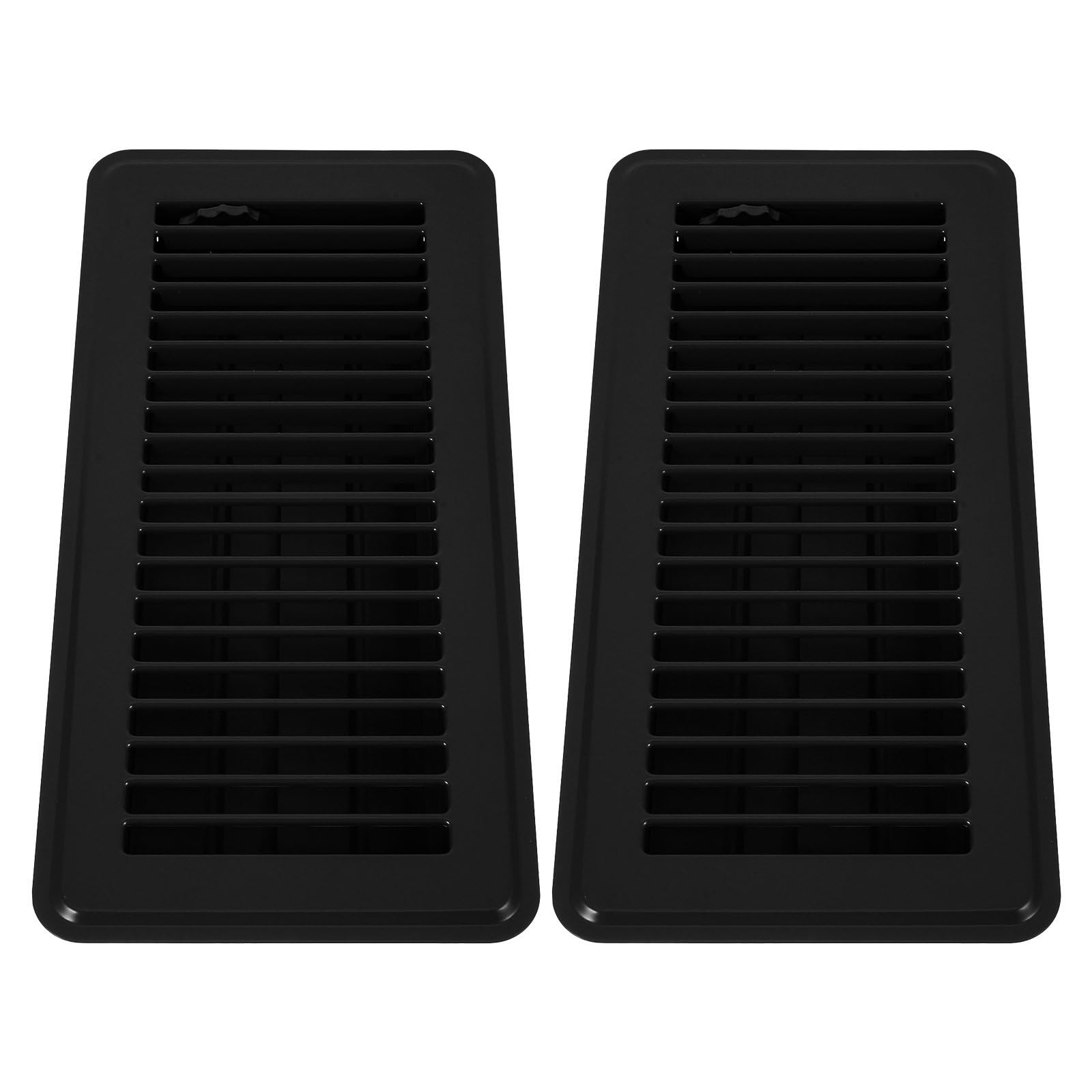 INOOMP 2 Stück Bodenlüftungsgitter aus Eisen 4x10 Zoll mit Luftstromregulierung und Widerstandsfähigem Material für Wohn und Büroräume in Modernem Design