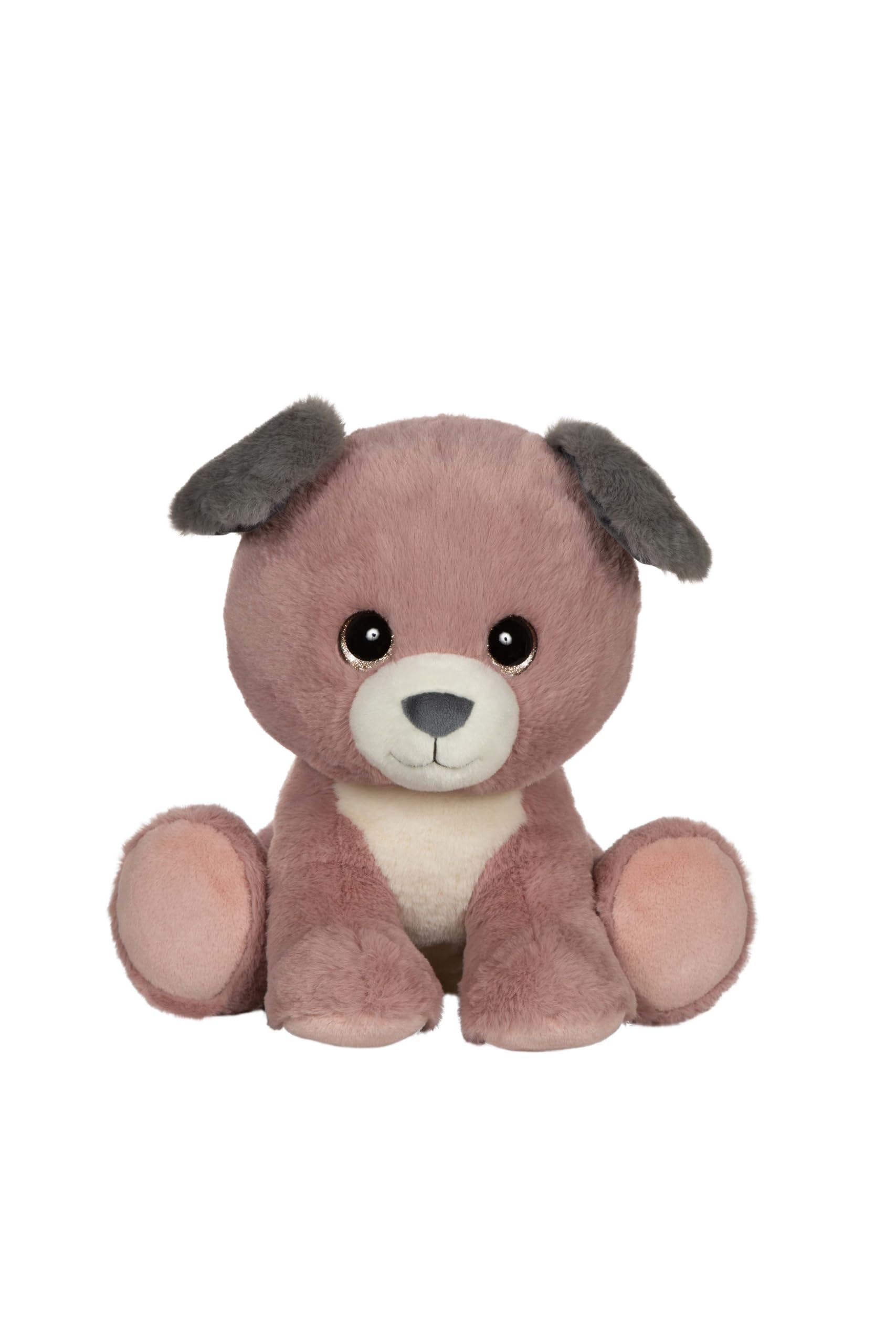 Gipsy Toys Puppy Eyes Pluszowe zwierzątko Pies, 40 cm, pudrowy róż i szary