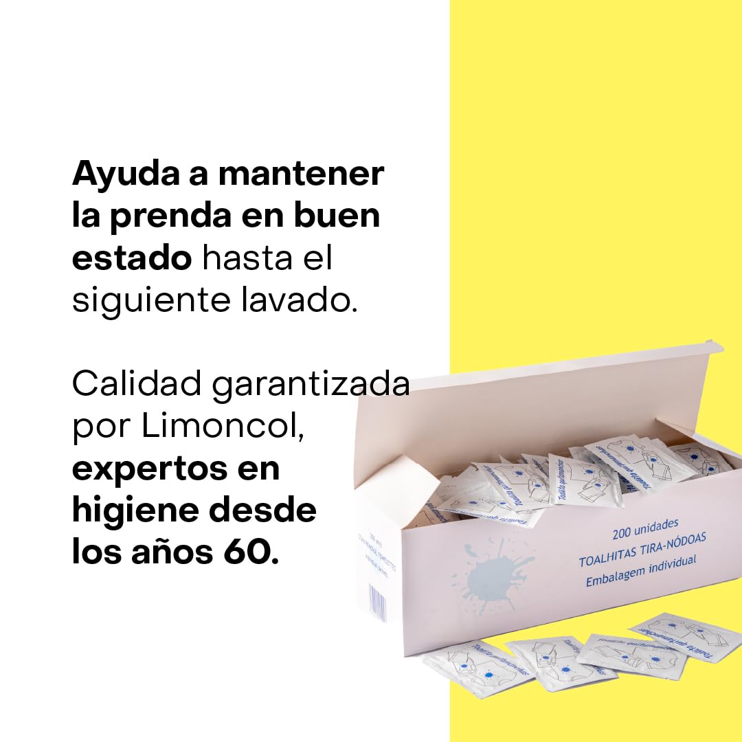 Limoncol Toallitas Quitamanchas para Ropa y Tejidos, Toallitas Individuales de Un Solo Uso, Limpieza Rápida de Manchas Recientes, Uso Portátil, 25 Unidades — view 4