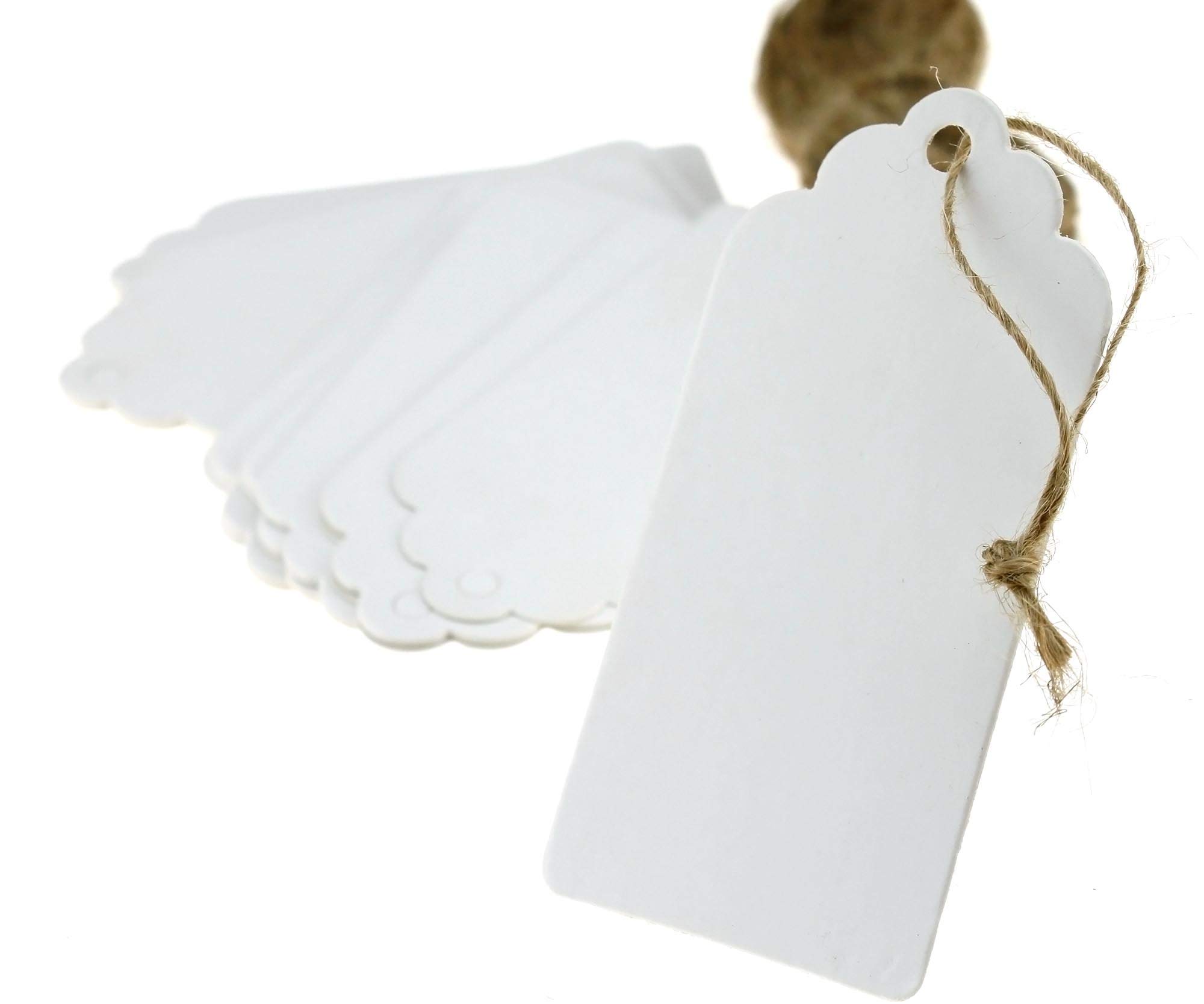 Étiquettes Blanches à Nouer - Lot De 100, 12x6 Cm, Pour Cadeaux, Mariage, Boutique