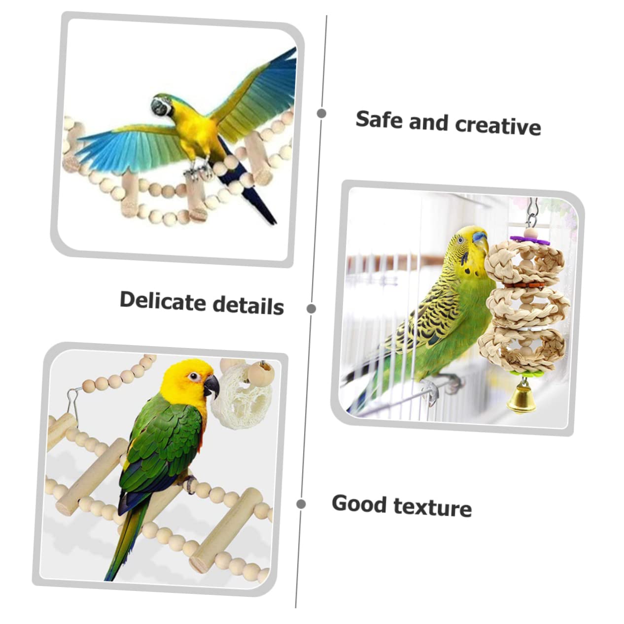 Yardwe 2juegos Juguete para Aves Escalera De Madera para Periquitos para Masticar y Entrenamiento para Ejercicio y Desarrollo De Habilidades