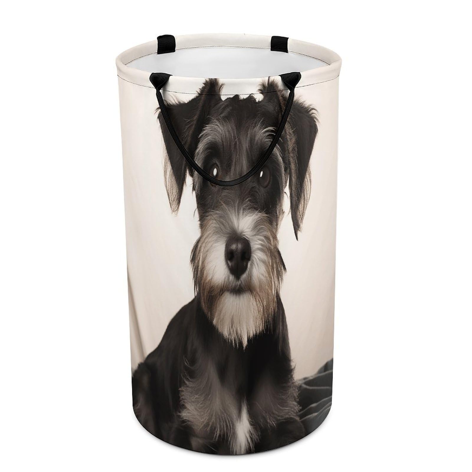 Cute Schnauzer Laundry Basket with Handles Large Collapsible Laundry Bag Freestanding Waterproof Clothes Hamper Decor Storage of Dirty Clothe for Family Bathroom 86L