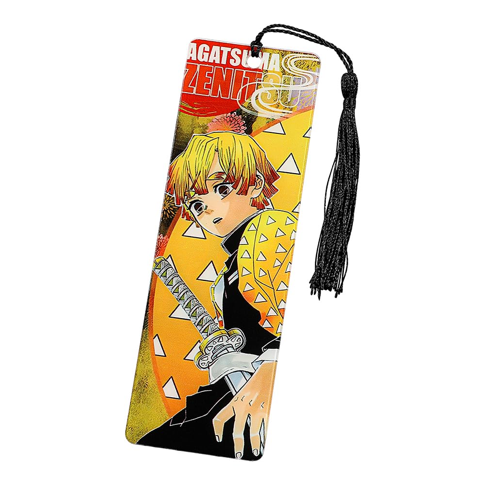 Demon Kamado Bookmark Page Mark, Anime Tanjiron Zenitsu Giyuu Kyoujurou Figure Reading Tool, Stationery Gifts for Reading Lovers Bookworm (Acrylic Style A)