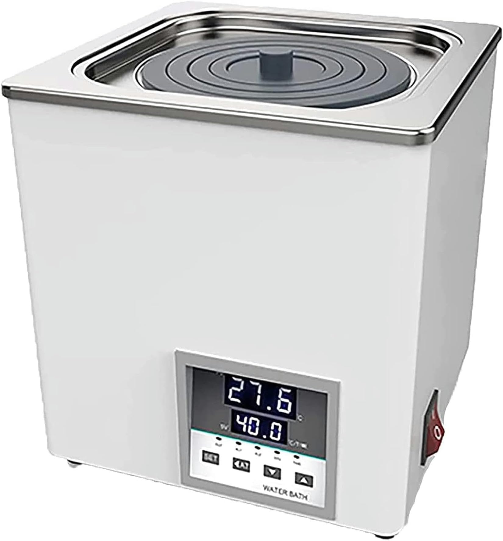 Bagnomaria da Laboratorio, bagnomaria termostatico con Display Digitale e Coperchio Protettivo, riscaldatore del Serbatoio in Acciaio Inossidabile con Timer, precisione 0,1 ℃, per Laboratorio, Ricer