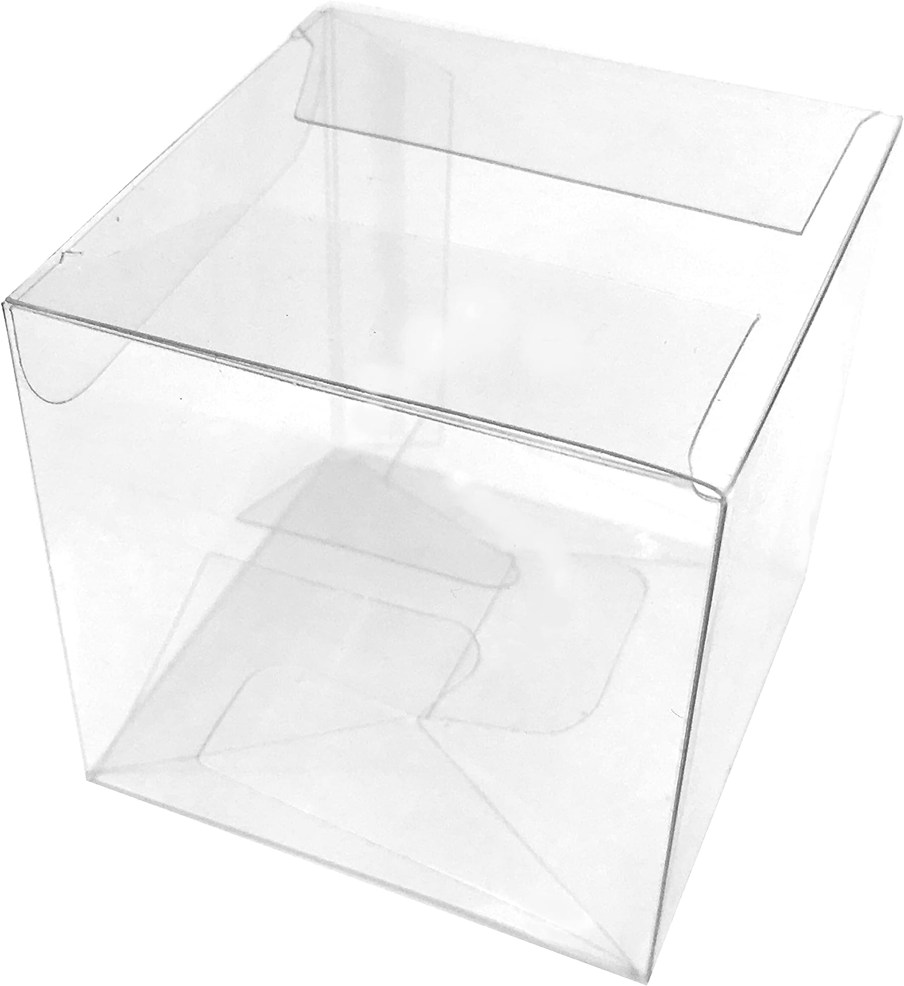 AKIO CRAFT Clear Square Candy Boxes Transparent Thank You Treat Boxes Plastic PET Gift Packaging Boxes Wedding Baby Shower Party Favors Boxes, 25pc