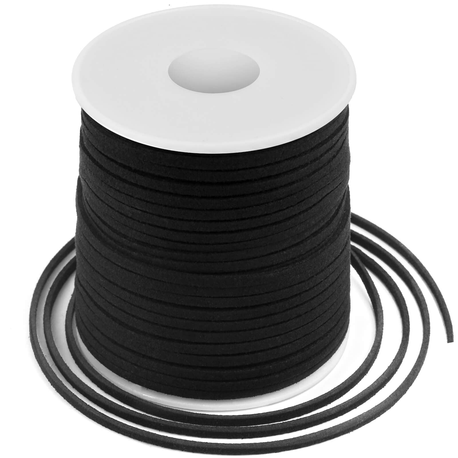 TERRIFI Leather String Cord, 50 Yards Braided Ornament String, Suitable for Bracelet Making, Lanyard Sting, Jewelry Thread Clay Bead String (2.7MM Black)